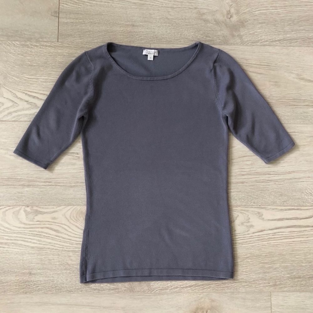 European Solar Gray Viscose Stretchy Sweater Top